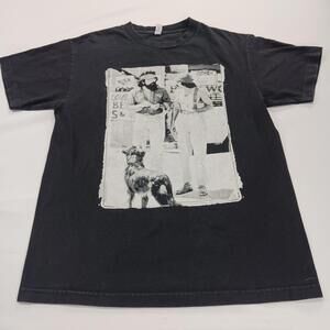 Gildan RN#93846 Youth Black Cotton Graphic T-Shirt Short Sleeve Size Medium